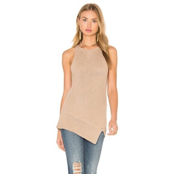 Anthropologie One Grey Day Victoria Top Sleeveless Knit Sweater Brown Latte XS - Picture 8 of 16